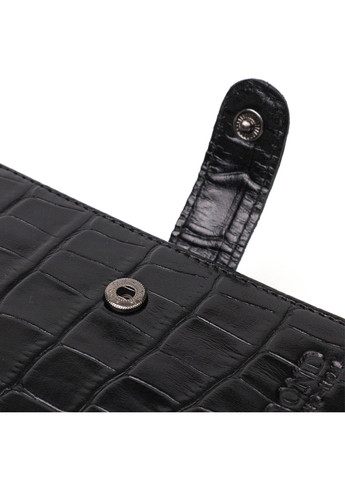 Фактурне портмоне для чоловіків з натуральної шкіри з тисненням під крокодила 22057 Чорний Bond (262158756)