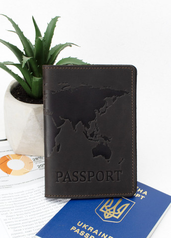 Обкладинка шкіряна на закордонний паспорт "Карта" (коричнева) HandyCover (261406364)