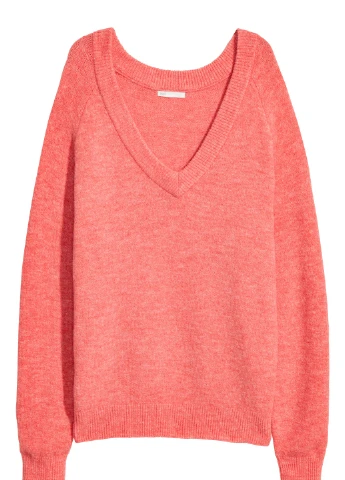 Коралловый пуловер,кораловий, H&M Basic