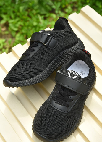 Черные демисезонные кроссовки детские для мальчика черного цвета Let's Shop