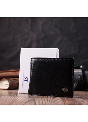 Чоловіче шкіряне портмоне із затискачем 22485 Чорний st leather (277980466)