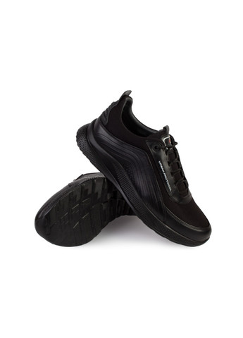Черные демисезонные кроссовки мужские бренда 9200344_(2) ModaMilano