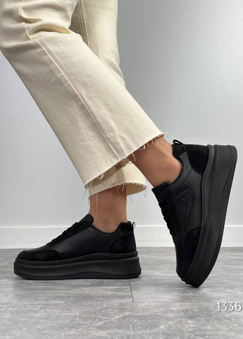Черные демисезонные удобные кроссовки No Brand
