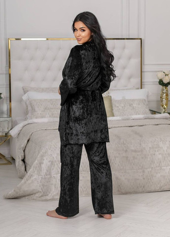 Чорна женская пижама-тройка цвет чернй р.50/52 447461 New Trend