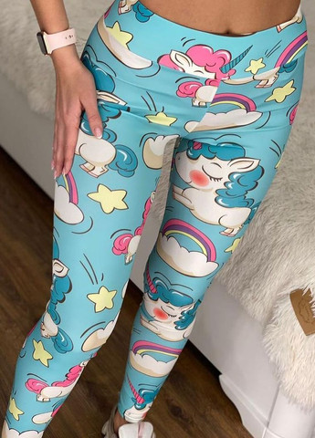 Жіночі спортивні лосини для фітнесу, бірюзові легінси для спорту Total Pro Fitness (277237696)