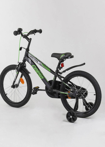 Детский двухколесный велосипед 18" дюймов цвет черно-салатовый ЦБ-00213412 No Brand (259422009)