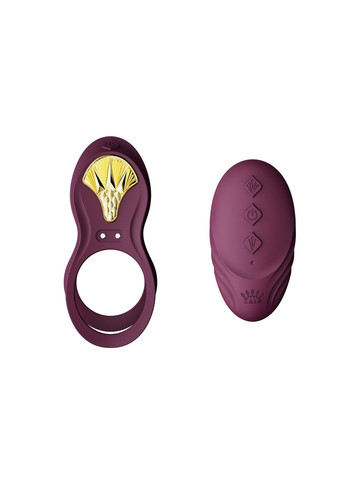 Смарт ерекційне кільце — BAYEK Velvet Purple, подвійне з ввідною частиною, пульт ДК Zalo (258470914)
