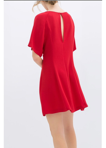 Красное повседневный платье 2245/110/600 а-силуэт Zara однотонное