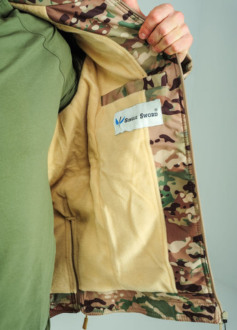 Куртка тактична водонепроникна Soft Shell подвійний фліс Single Sword (269695936)