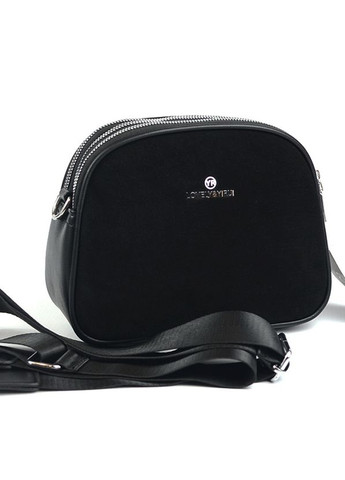 Чорна замшева міні сумка клатч на три відділення, маленька жіноча сумочка з натуральної замші No Brand (266423749)