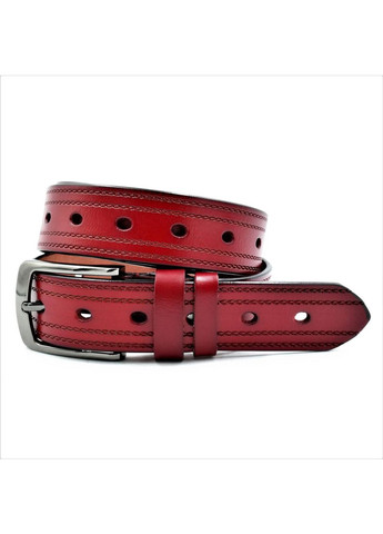 Женский кожаный ремень Weatro 3,3х110-115 см Красный lmn-zh-33k-024 Le-Mon (272596226)