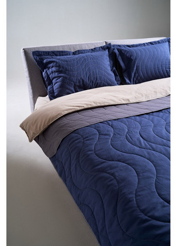 Набор хлопковый 172х205 Silensa одеяло простынь наволочки синий двуспальный SoundSleep (259591981)