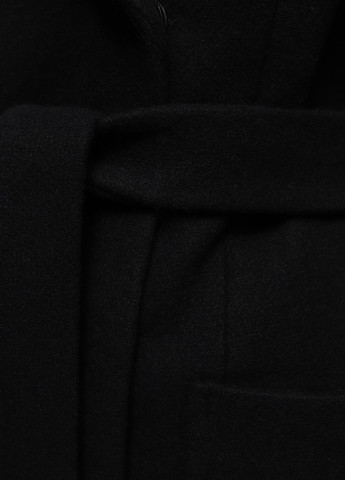 Черное демисезонное Пальто демисезонное черное 1929BL двубортное DANNA