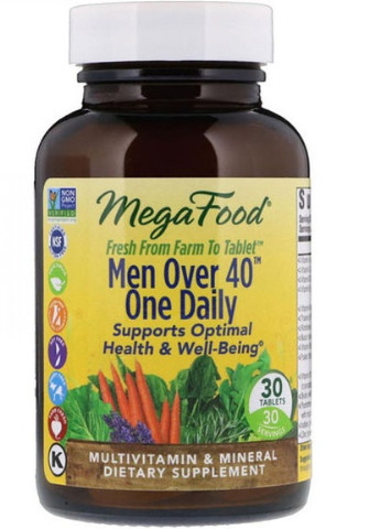 Men Over 40 One Daily 30 Tabs MegaFood (256725595)