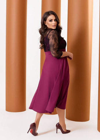 Бордовое женское стильное платье а-силуэта марсала р.60/62 448394 New Trend