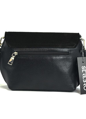 Замшевая кожаная черная женская сумка клатч через плечо, маленькая сумочка из натуральной кожи замши Serebro (266623594)