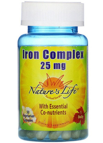 Iron Complex 25 mg 50 Veg Caps NLI-00226 Nature's Life (256722414)