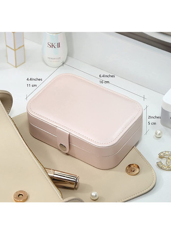 Скринька скриня органайзер коробка футляр для зберігання прикрас біжутерії еко шкіра 16х11х5 см (474619-Prob) Рожева Unbranded (259131584)