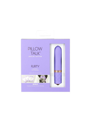 Розкішний вібратор Flirty Purple Special Edition, Сваровскі, пов’язка на очі+гра Pillow Talk (259454342)