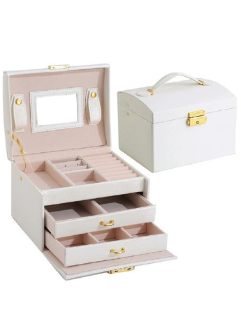 Скринька скриня органайзер коробка футляр для зберігання прикрас біжутерії 18х14х12.5 см (474651-Prob) Біла Unbranded (259206229)