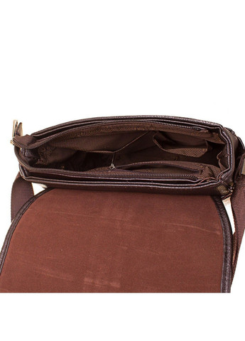 Мужская коричневая вместительная сумка-почтальонка из качественного кожзаменителя Bonis (263776442)