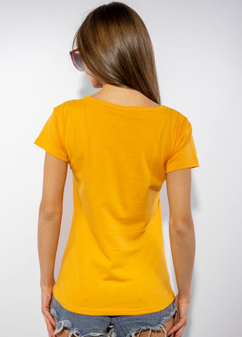 Желтая летняя футболка женская сердце love (желтый) Time of Style
