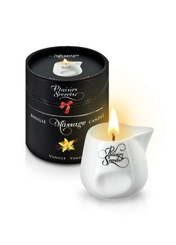 Массажная свеча Vanilla (80 мл) в подарочной упаковке Plaisirs Secrets (257203914)