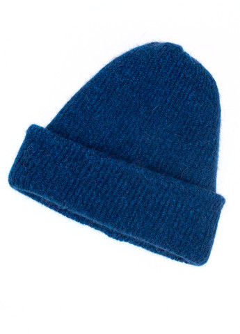 Вязаная шапка из шерсти кролика синяя Corze hc4003 (269342897)