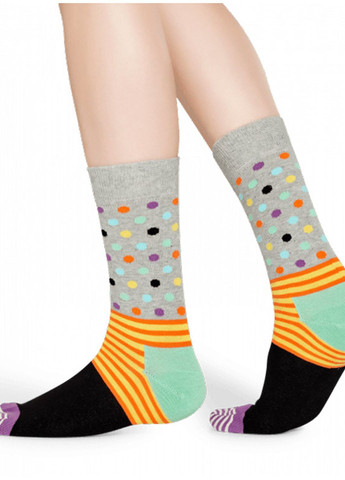 Сірі шкарпетки гарний настрій Happy Socks горошок (266699047)