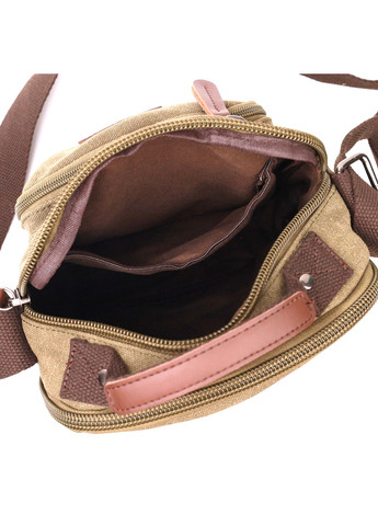 Містка вертикальна сумка для чоловіків із текстилю 22238 Оливковий Vintage (267925336)
