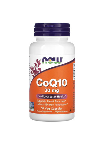 Коензим Q10 CoQ10 30мг - 60 вег.капсул Now Foods (276972116)