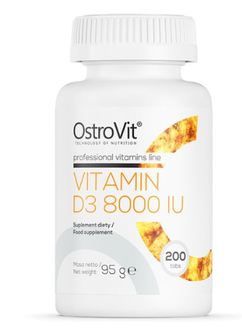 Vitamin D3 8000 IU 200 Tabs Ostrovit (256724204)