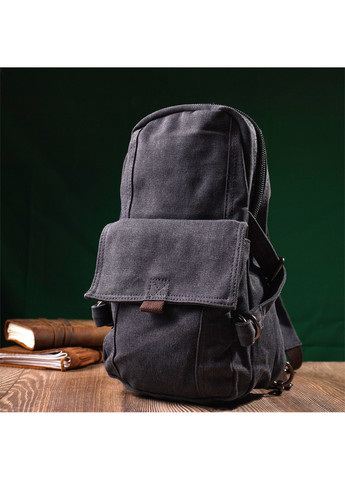 Удобный текстильный рюкзак в стиле милитари Vintagе 22179 Черный Vintage (267925272)