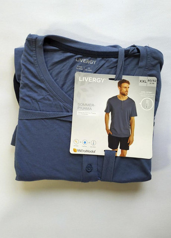 Пижама мужская с модалом (футболка + шорты) Livergy комбинированная
