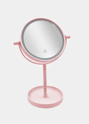 Косметичне дзеркало світлодіодне LED з сенсорним екраном USB Mirror Beauty Breeze рожеве