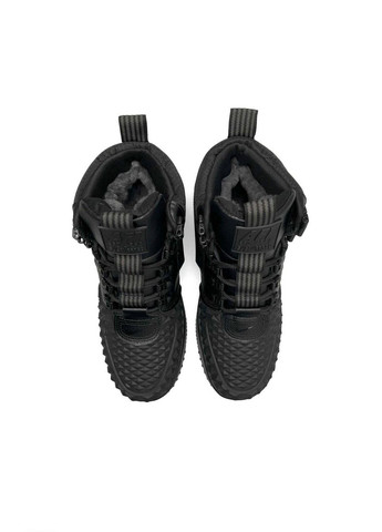 Чорні Зимовий кросівки чоловічі, вьетнам Nike Lunar Force 17 Duckboot Black Fur