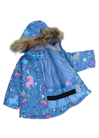 Серо-голубой зимний зимний костюм для девочки Lassye