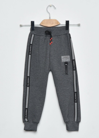 Спортивні штани дитячі для хлопчика на флісі сірого кольору Let's Shop (270364874)
