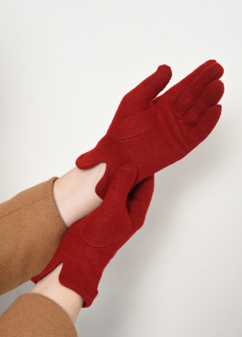 Перчатки женские текстильные бордового цвета Let's Shop (256699410)