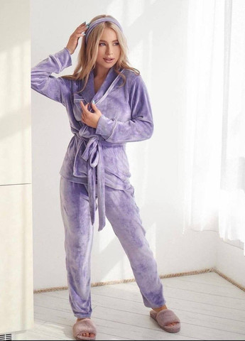 Фіолетова жіноча піжама велюр-плюш р.50/52 447394 New Trend