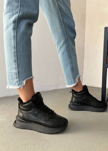 Чорні жіночі кросівки еко-шкіра No Brand