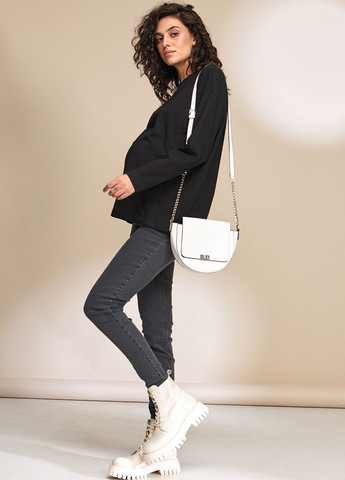 Облягаючі зручні джинси для вагітних чорно-сірі Skinny fit Юла мама - (276248951)