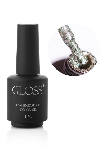 Гель-лак GLOSS 410 (серебристый с голографическими блестками), 11 мл Gloss Company кристал (269119911)