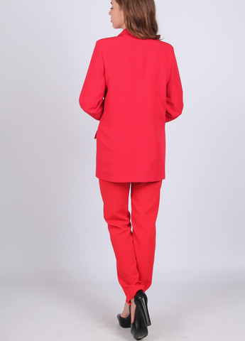 Красный женский жакет удлиненный женский 036 костюмный креп красный Актуаль - демисезонный