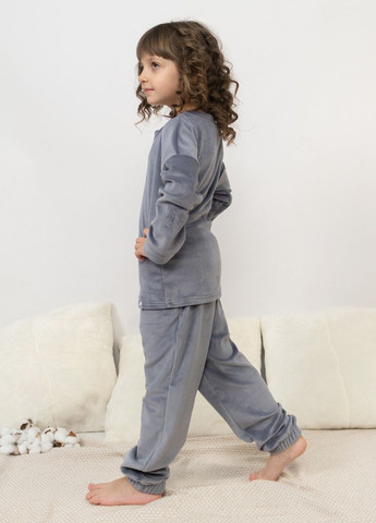 Графітова піжама дитяча домашня велюрова кофта зі штанами графіт Maybel