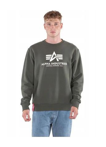 Свитер Basic Sweater Reflective Print (Dark Olive) Alpha Industries (258293979)