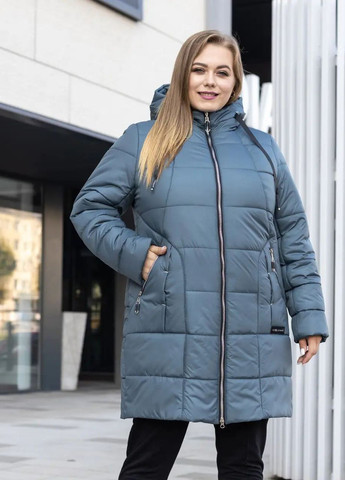 Бирюзовая зимняя женская зимняя куртка большого размера SK