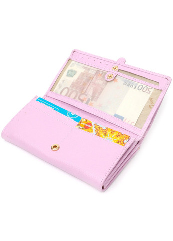 Жіночий гаманець з великою кількістю відділень ніжного кольору з натуральної шкіри 21958 Ліловий Tony Bellucci (262158819)