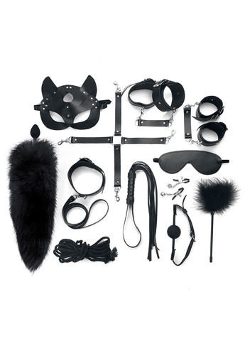 Набор - Maxi BDSM Set Leather, 13 предметов, натуральная кожа, Черный Art of Sex (258261850)