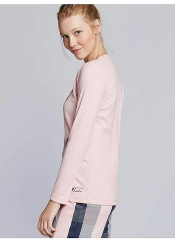 Розовая всесезон пижама женская футболка + брюки Gisela